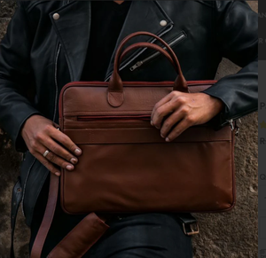 Sac pour ordinateur portable en cuir de haute qualité unisexe avec personnalisation 2025 – Vente en gros de sacs pour ordinateur portable 100 % cuir véritable - Product Image 6