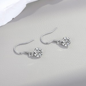 Good Quality <b>Moissanite</b> Diamond <b>Earrings</b> 925 Sterling Silver Jewelry for Wedding Bridal Party Daily Wear Available At Best Price - Product Image 3