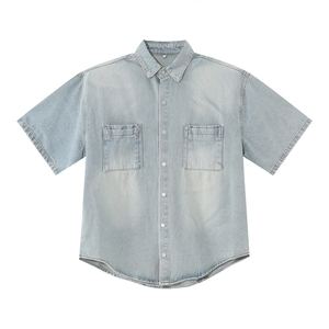 Conjunto de Chaqueta y Pantalones Vaqueros Anchos de Mezclilla Cruda Lavada para Hombre, Estilo Casual de Invierno, Personalizado y de Alta Gama - Product Image 5