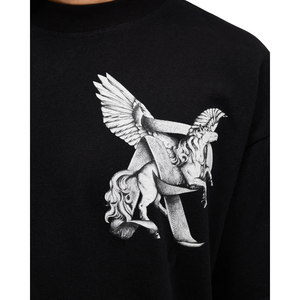 T-shirt imprimé DTG noir pour homme, design graphique mythique surdimensionné, tee-shirt en coton streetwear, vente en gros - Product Image 5