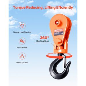 Bloque de arranque de 2 toneladas con gancho giratorio 3 \ "polea 3/8 \" cuerda de alambre Wrecker Rollback Categoría de producto Polea - Product Image 3