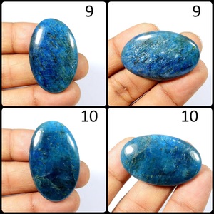 Apatite naturelle brillante, cabochon de forme ovale, bleu néon, pierre précieuse pour la création de bijoux - Product Image 3