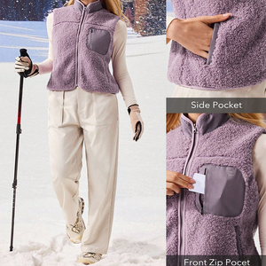 puffer vest gilets waistcoat casual fashion winter clothes Sherpa fleece sleeveless <b>jacket</b> coat women custom design puffer vests - Product Image 6