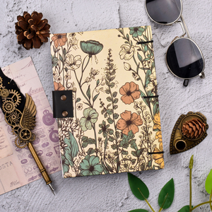 A5 Floral Botanical Handmade <b>Diary</b> with Metal Lock 100 Page Pure Handmade Paper Vintage Journal Nature Design Notebook Gift Item - Product Image 2