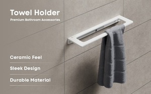 Nouvelle Conception Porte-Serviettes Double en Céramique pour Salle de Bain / Barre à Serviettes / Rail à Serviettes Accessoires Porte-Serviettes - Product Image 4
