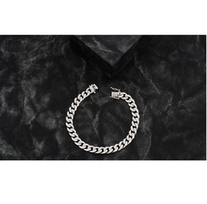 Bracelet élégant en diamant de laboratoire VVS, coupe brillante ronde, chaîne cubaine style hip-hop, bijoux fins, style premium - Product Image 1