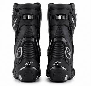 Bottes de moto SMX-Plus pour homme, en cuir véritable noir, fermeture éclair, résistantes à l'abrasion, toutes saisons - Product Image 5