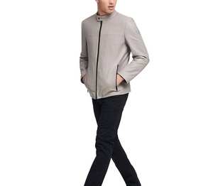 Veste d'hiver pour homme en cuir véritable 100% avec logo de marque personnalisé, qualité supérieure, col montant, respirante, en peau de mouton - Product Image 2