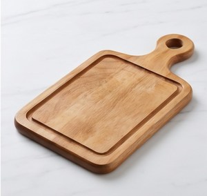 Planche à découper en bois avec poignée et rainure pour les jus, planche à découper rectangulaire pour la cuisine - Product Image 2