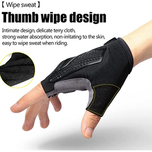 Gants de cyclisme demi-doigts en cuir pour moto, vélo, conduite et fauteuil roulant – Nouveauté très prisée - Product Image 3