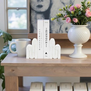 Nuevo artículo: Sujetalibros de mármol gris con diseño de media esfera para decoración de interiores y decoración de mesa - Product Image 4