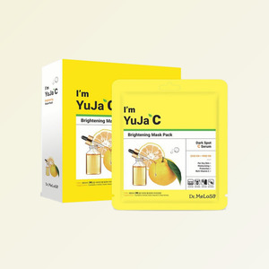 Masque éclaircissant coréen Dr. Meloso I'm Yuzu C, 25 ml, 10 feuilles, fabriqué en Corée, enrichi en vitamines. - Product Image 3