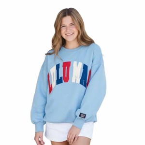 Sweat-shirt à capuche surdimensionné LULU MAC avec imprimé lettres appliquées, unisexe, décontracté, bleu clair, en tissu French Terry tricoté 100% coton, 2 pièces - Product Image 2