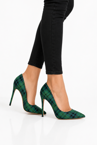Chaussures à talons hauts écossaises pour femmes, style tartan, à bout pointu, talons aiguilles, pour mariage et soirée, vente en gros, OEM ODM - Product Image 5