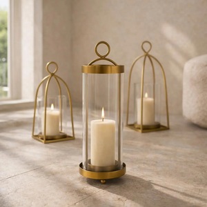 Faroles y Frascos Navideños Festivos en Acero, Hierro, Latón, con Acabados en Oro y Plata, Hechos a Mano, Decoración para el Hogar, para Velas, Moon Star Exports - Product Image 3