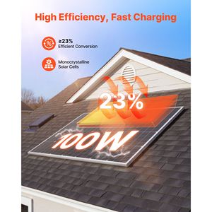 4 pannelli solari monocristallini da 100W, alta efficienza del 23%, stabilità di 200W, uscita MC4, telaio in alluminio, modulo PERC impermeabile IP65 - Product Image 2