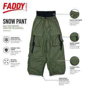 Pantalon de snowboard ample imperméable coupe-vent respirant pour homme et femme, pantalon cargo de ski d'hiver, coupe ample, pantalon de sport d'extérieur - Product Image 6