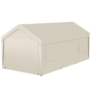 Cubierta para Camioneta # # # #   Garaje Portátil de 10x19.5 Pies, Resistente, con Ventanas y Puertas de Malla, Color Bronceado - Product Image 1