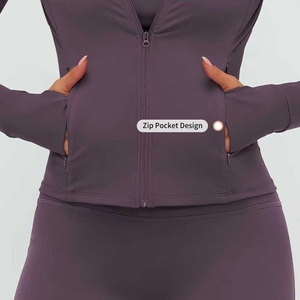 Custom Logo Breathable <b>Workout</b> Gym <b>Jacket</b> Outdoor Running Training Windproof Slim-Fit Zipper Pockets Sports Fitness <b>Jackets</b> - Product Image 5