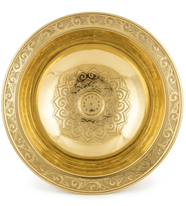 Royal Engraved Mandala Brass Vessel <b>Sink</b> Luxury Carved Gold Wash Basin Countertop <b>Bathroom</b> <b>Bowl</b> Hotel Villa Sanitary Ware - Product Image 1