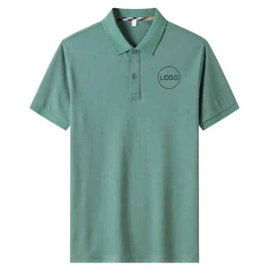 เสื้อโปโลผู้ชายสีพื้น ผ้าฝ้าย แขนสั้น ระบายอากาศดี สไตล์ลำลอง ดีไซน์โลโก้ด้านหน้า ผ้าทอออกซ์ฟอร์ด ทรงปกติ - Product Image 6