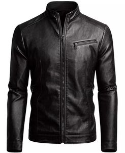 Wholesale Customized High Street Style <b>Men's</b> Winter Wear Casual Zipper Stand Collar Leather <b>Jacket</b> For <b>Men</b> Fashion <b>Jacket</b> - Product Image 4