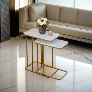 Contemporary Cast Aluminum Bar <b>Table</b> Set Sleek Dual Tier Design Marble Top Look <b>Space</b> <b>Saving</b> Frame Durable Luxury Living Accent - Product Image 3