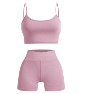 Custom Logo 2 Piece Gym Fitness Clothing <b>Workout</b> Activewear Set Seamless High Waist <b>Leggings</b> and Sports Bra Ribbed Yoga Set - Product Image 3