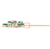Collier pendentif élégant en or blanc 14k/18k avec émeraude naturelle florale, tendance, achat en gros, cadeau de luxe avec pendentifs à breloques