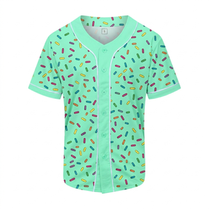 เสื้อเบสบอลซอฟต์บอลแขนสั้นพิมพ์ลายตามสั่งคุณภาพสูง 100% โพลีเอสเตอร์ ไอซ์ สำหรับงานดีไซน์แบบหยดน้ำ - Product Image 6