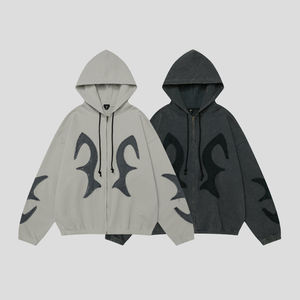 Sudaderas con capucha para hombre, con cremallera, forro polar, cálidas, informales, estilo urbano, juveniles, con impresión personalizada de alta calidad - Product Image 1