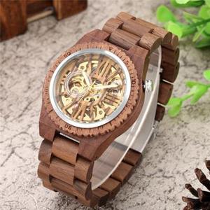 Reloj de Madera Natural de Lujo Hecho a Mano con Diseño Art Deco, Ultrafino, Personalizado, Estilo Antiguo - Product Image 1