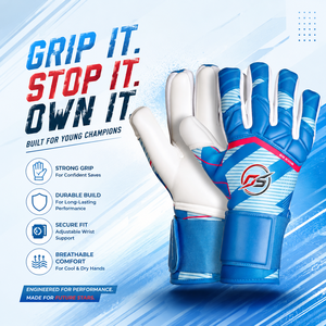 Gants de Gardien de But Oozie Sports 2026 Premium en Latex Allemand Contact Professionnel pour Jeunes Joueurs de Football Légers pour l'Extérieur - Product Image 3