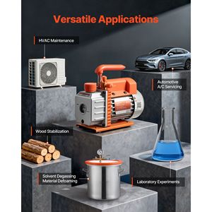 Pompa per vuoto rotativa a palette monostadio 3.5 CFM 1/4 HP per sistemi HVAC R134a R22 R410a Motore a 4 poli Automatico - Product Image 6