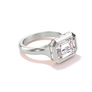 แหวนหมั้นเพชรทรงเหลี่ยมมรกต เพชรเพาะเลี้ยง 3 กะรัต ทองคำเหลือง 14k หรูหรา รับรองโดย IGI สำหรับงานปาร์ตี้ - Product Image 6