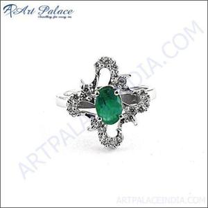 Anillo de moda de plata 925 ajustable con piedra preciosa natural y accesorio de anillo de lujo CZ elegante con piedra preciosa única y CZ - Product Image 1