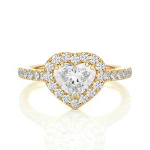 Anillo de Compromiso con Diamante Cultivado en Laboratorio Certificado por IGI, Chapado en Oro Amarillo, Blanco o Rosado de 10K, 14K o 18K, de Lujo, 1CT 2CT, en Forma de Corazón, para Boda o Fiesta - Product Image 3