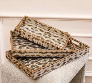 Nouveau Plateau de Service en Bois Poli Écologique de Haute Qualité, Forme Personnalisée, Thème Bouddhiste, avec Poignées - Product Image 2