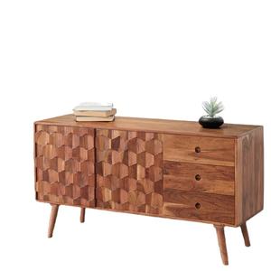 Mahes Premium <b>Sideboard</b> Modern Made of Solid Teak Wood Frame with Finish Color Brown and High Quality for Indoor Use - Product Image 1