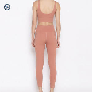 Leggings de cintura alta con tela transpirable y flexible, con sujetador deportivo para gimnasio, entrenamiento, ejercicio y yoga. - Product Image 3