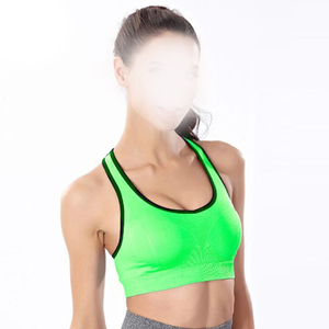 Women's Turquoise Racerback Sports Bra Scoop Neck Medium Support Breathable Yoga <b>Top</b> Seamless Solid Color By Run Apparel - Product Image 2