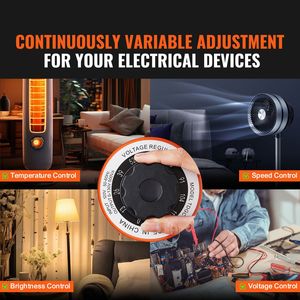 Trasformatore di Tensione Variabile Automatico 500VA, 3.84 Amp, Ingresso 110V, Uscita 0-130V, Regolatore di Tensione AC con 4 Stabilizzatori Extra - Product Image 2