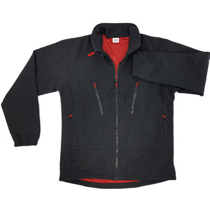 เสื้อแจ็คเก็ตผ้าแคนวาสสีดำบุซับในสีแดงสำหรับผู้ชาย ยี่ห้อ Econex  แบบซิป คอตั้ง ผลิตจากโพลีเอสเตอร์ ระบายอากาศได้ดี เหมาะสำหรับใส่ในฤดูใบไม้ร่วง มีฮู้ด ลายทาง - Product Image 2