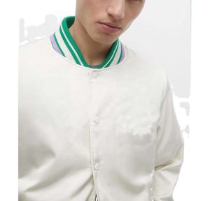 2025 mode Satin veste luxe brillant Bomber pour Streetwear et fête léger Varsity Style OEM disponible en gros - Product Image 5
