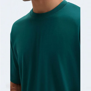 T-shirt Homme Col Rond Manches Courtes Grande Taille en Soie/Coton Respirant Séchage Rapide Coupe Droite Couleur Unie OEM Vente en Gros Été - Product Image 6