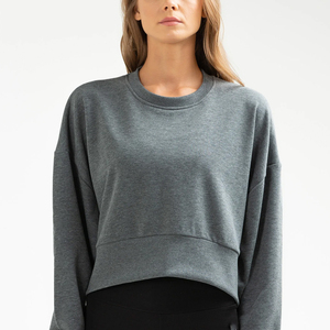 Sudadera Corta Personalizada para Mujer, Sudadera Moderna con Capucha para Fitness y Ropa Urbana, Tops Deportivos Ajustados para Mujer OEM - Product Image 6