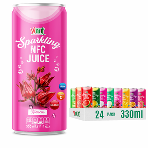 Échantillon gratuit et boisson de jus d'hibiscus pétillant de marque de distributeur 330ml-Usine du Vietnam, boissons gazeuses, services OEM/ODM - Product Image 1