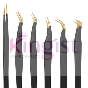 Ensemble de pinces à cils avec étui, logo personnalisé, acier inoxydable bleu, logo sur mesure - Product Image 2
