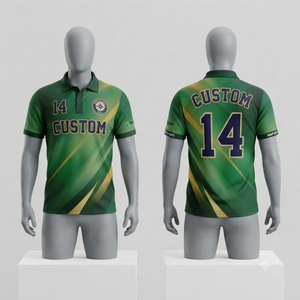 <b>Green</b> Yellow Gradient Custom <b>Polo</b> <b>Shirt</b> <b>Men's</b> Breathable Sublimated Sports Uniform Team Apparel Casual Athletic Wholesale - Product Image 1