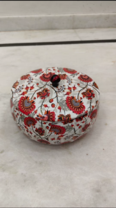 ชามสลัดไม้ทำมือพร้อมฝาปิดลายดอกไม้ ชามเสิร์ฟรักษ์โลก ชามผสมผลไม้ ของตกแต่งครัวสไตล์เรียบง่าย ของขวัญ - Product Image 2